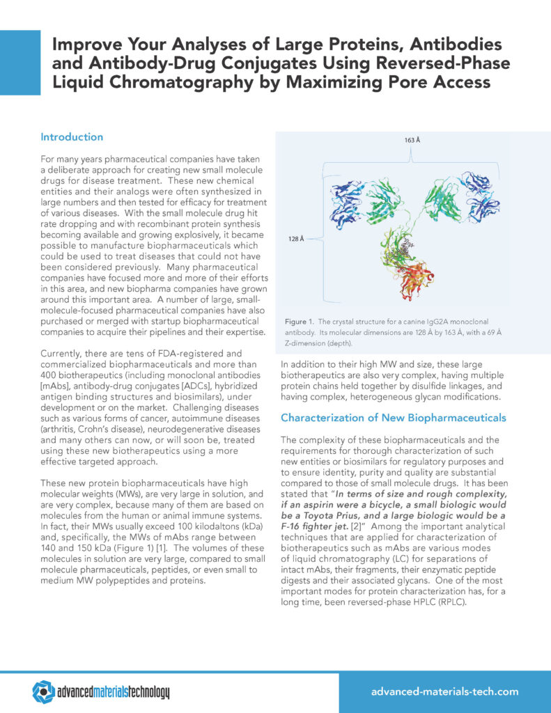 protein analysis with reversed phase liquid chromatography